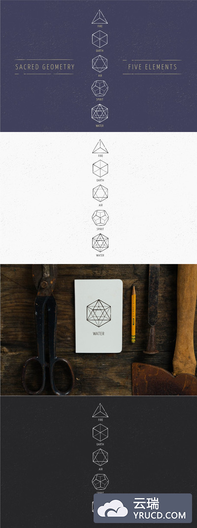 神圣的几何图标 5 Elements - Sacred Geometry icons