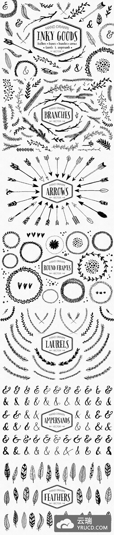 手绘插画矢量图形 Inky Goods Vector Graphics