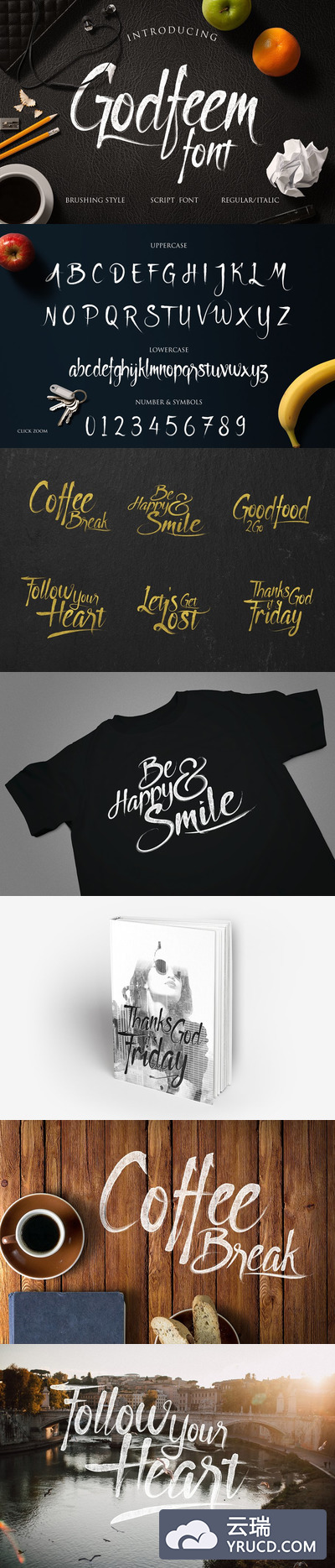 毛笔书写风格字体 Godfeem Font