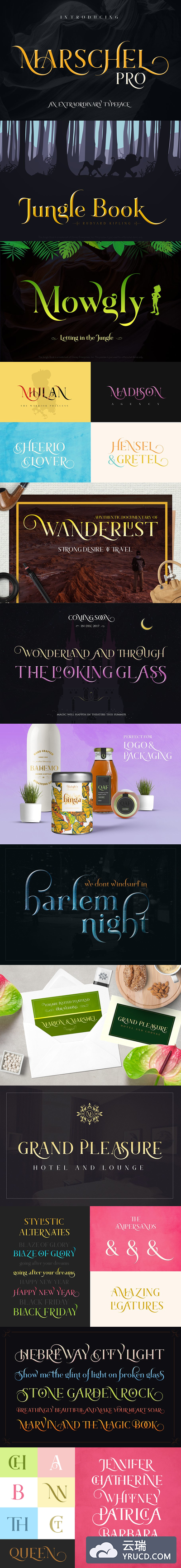 独特风格的字体集 Marschel Pro