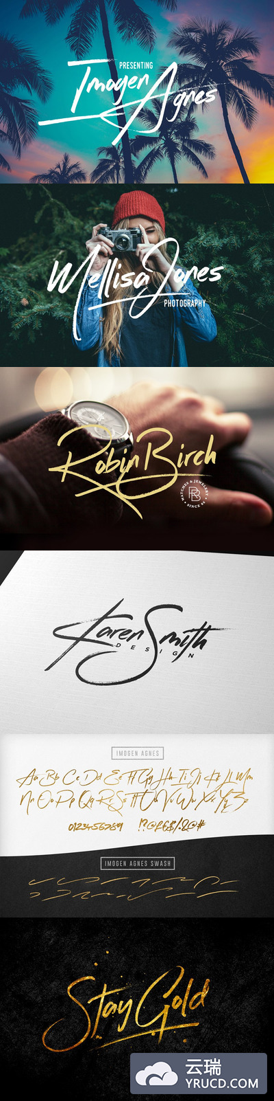 经典优雅的签名风格字体 Imogen Agnes