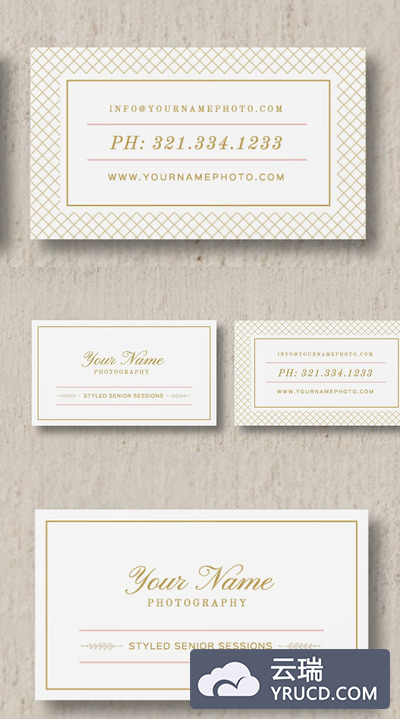 现代化的摄影名片模板 Modern Luxe Templates