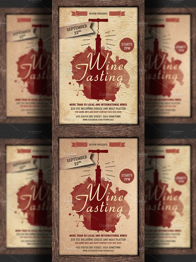 品酒传单模板 Wine Tasting Flyer Template