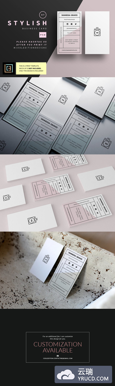 时尚的商业名片模板 Stylish - Business Card 87
