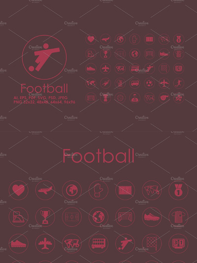 35个足球相关图标 35 Football simple icons