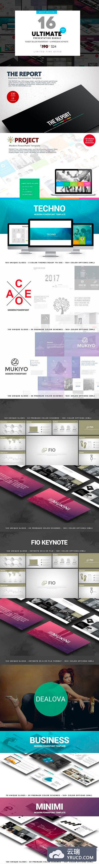 多套一流的高端商业PPT模板下载 [PPTX,Key]