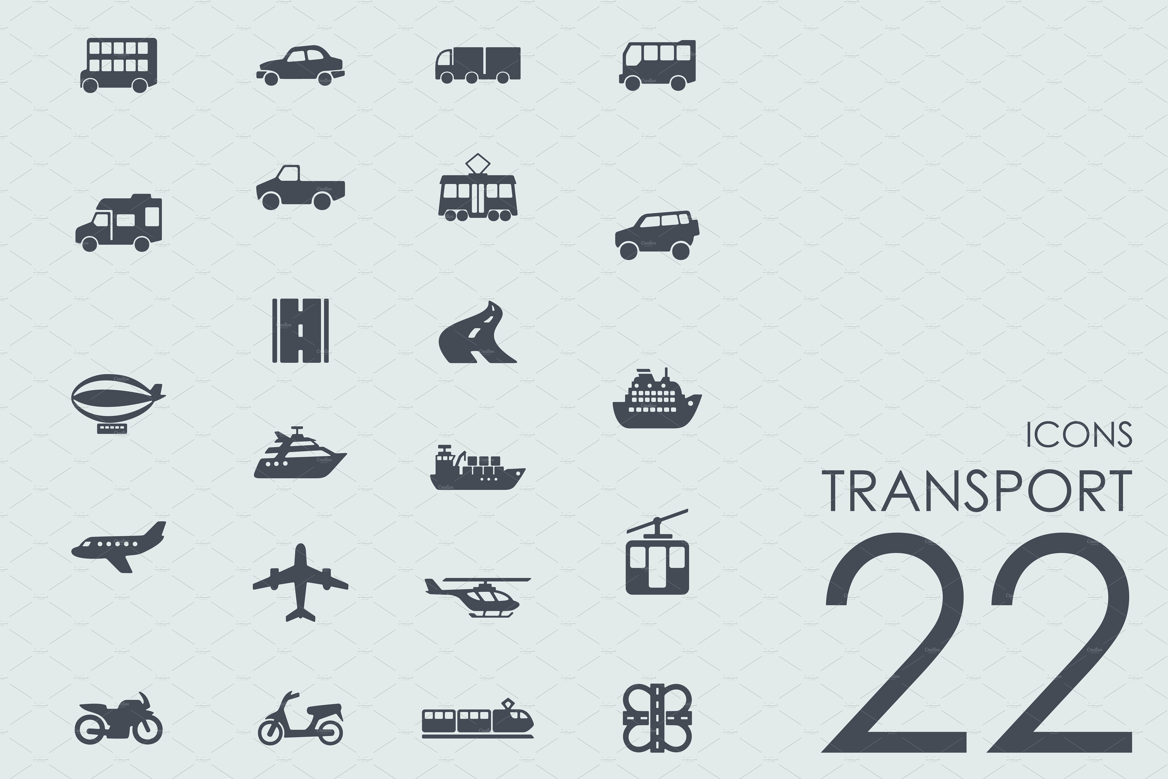 22个交通工具图标 22 Transport icons