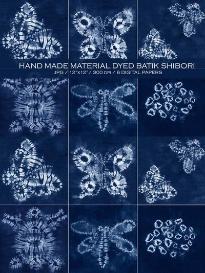 蜡染动物图形 Material dyed batik. Shibori
