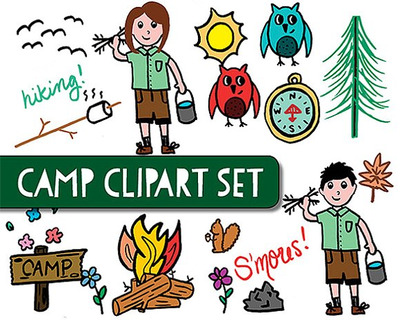 动漫露营剪贴画 Camp Clipart