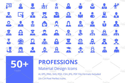 60+职业相关图标 60+ Professions Material Icons