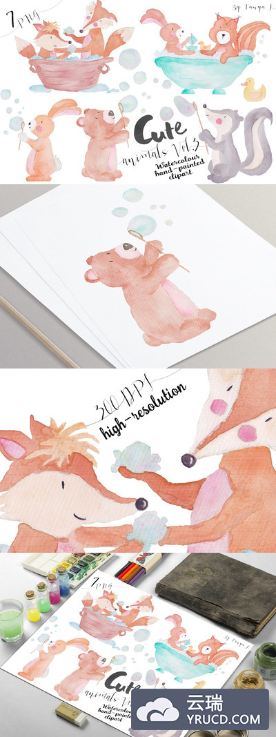 森林可爱的动物图形 Woodland Cute Animals Vol.3