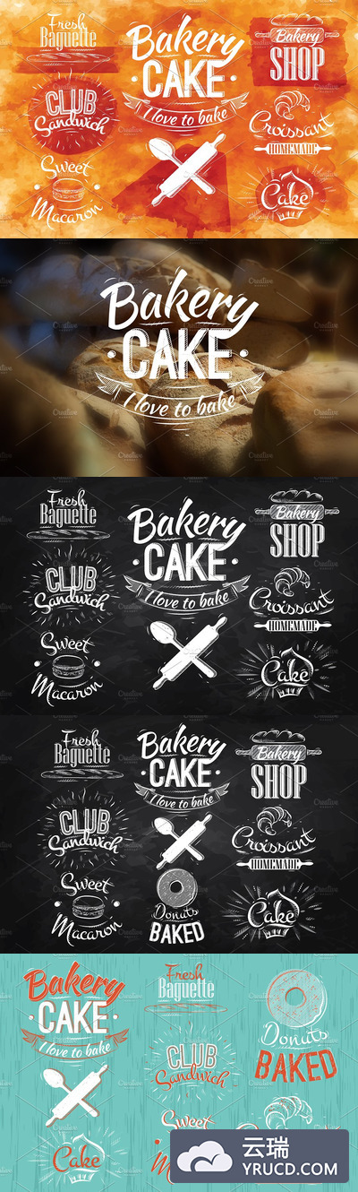 烘焙风格字体 Bakery characters retro