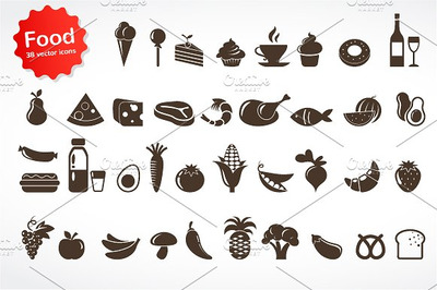 食物图标集 Food icon set