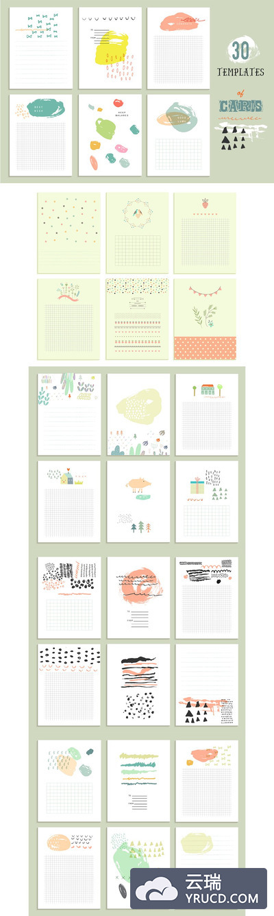 30张可爱的卡片模板 30 templates of cute cards