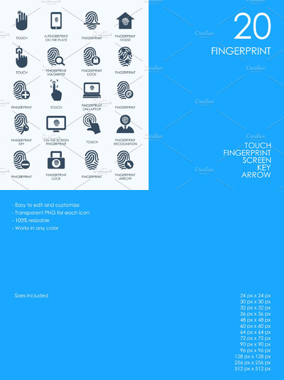 指纹识别的相关图标 Fingerprint icons