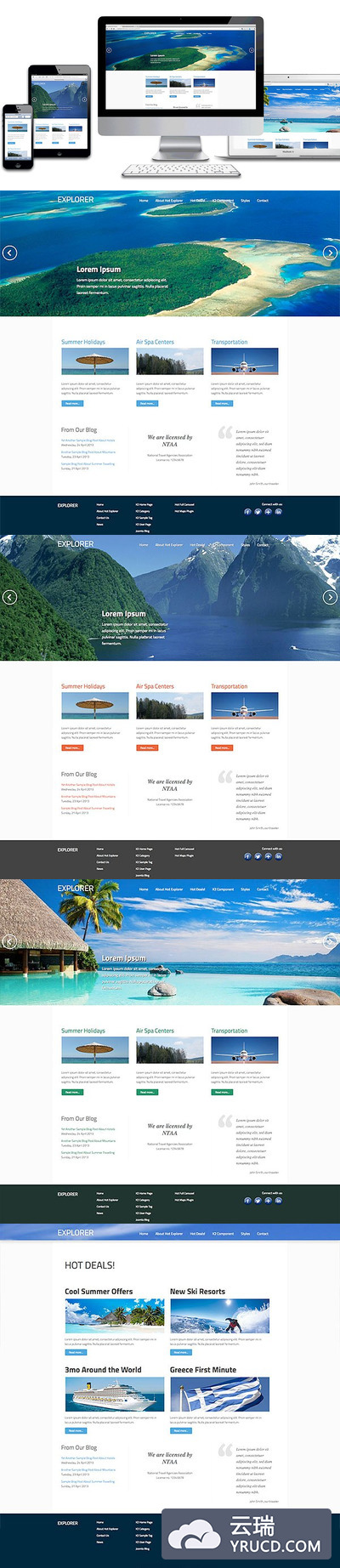 响应式景色模板 Hot Explorer