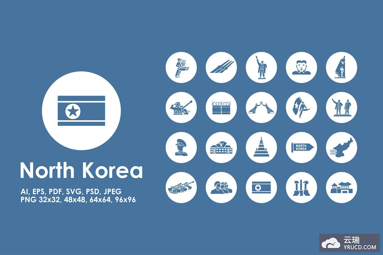 朝鲜简易图标 North Korea simple icons