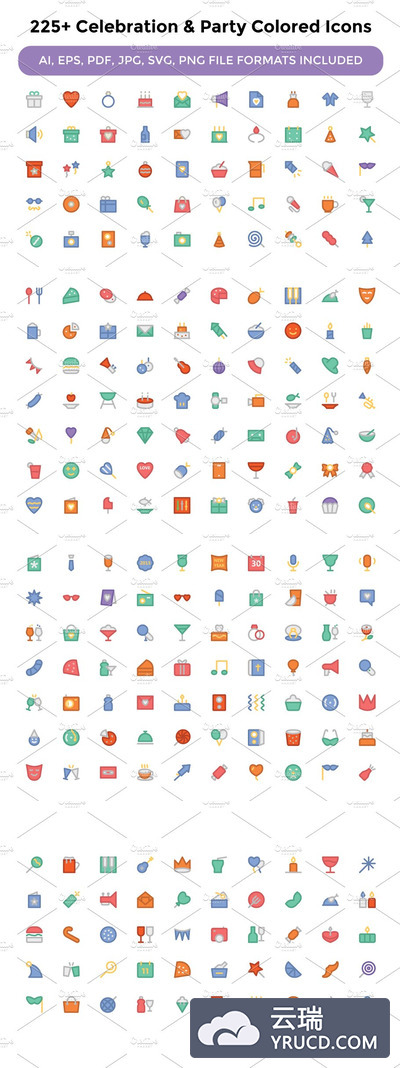 225+庆典和派对图标 225+ Celebration and Party Icons