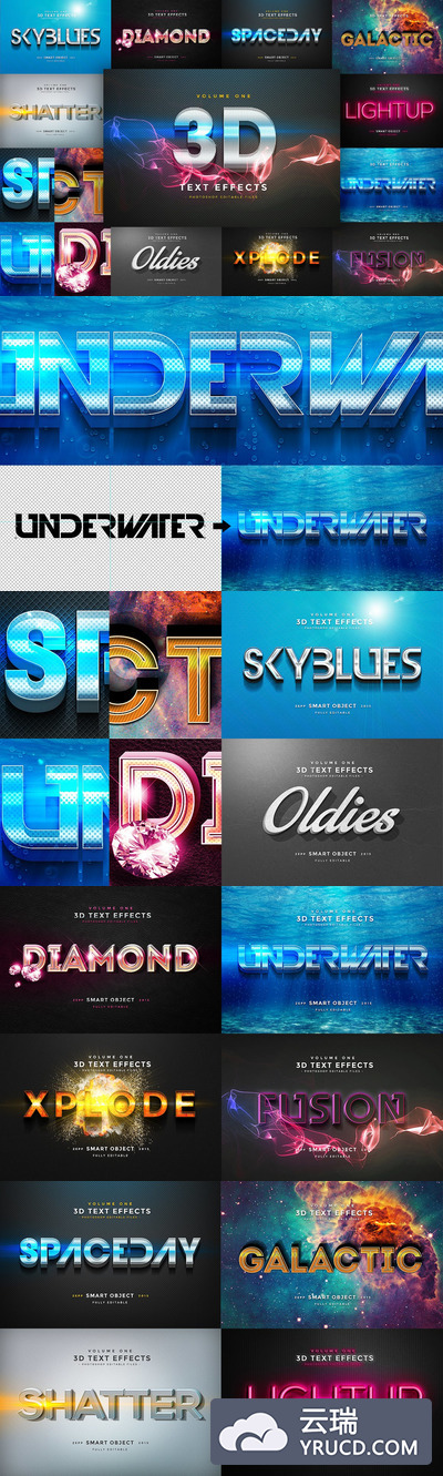 图层样式 | 3D金属质感霓虹灯文字效果Vol.1