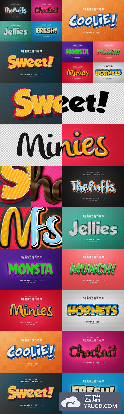 图层样式 | 3D食品包装文字效果Vol.3