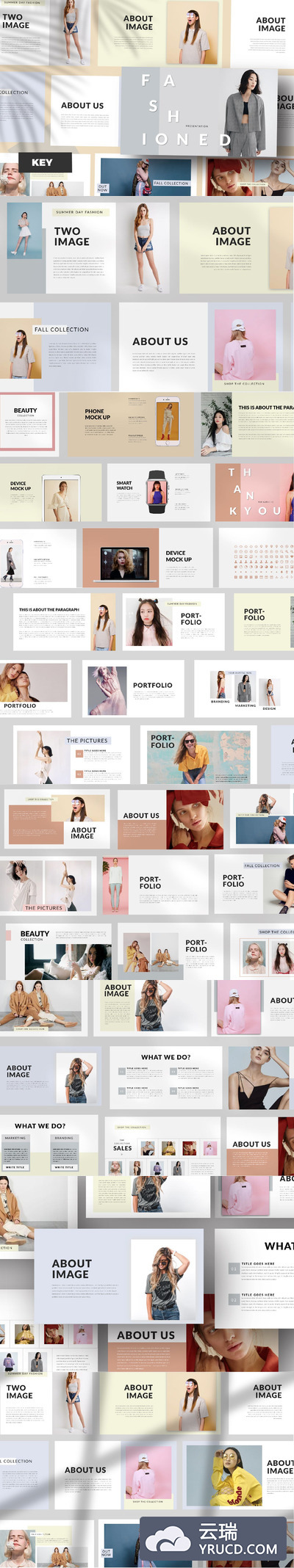 PPT | 时尚杂志简约品牌独特幻灯片现代风格演示文稿模板