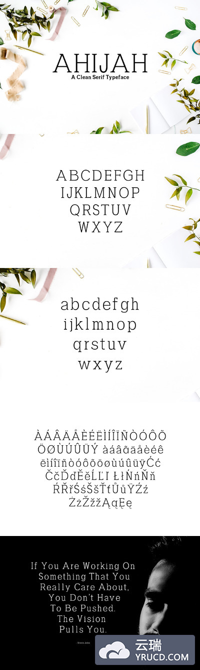 简洁衬线字体家族 Ahijah A Clean Serif 3 Font Family