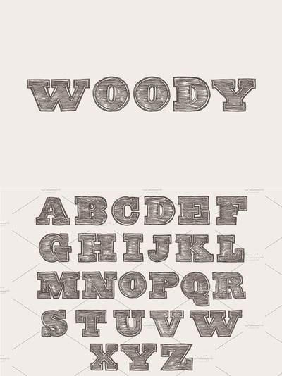 标题粗体衬线，木质纹理 Headline bold serif, wooden texture