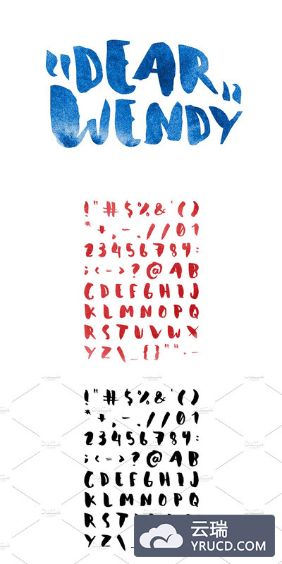 水彩手绘字体 Wendy — Font