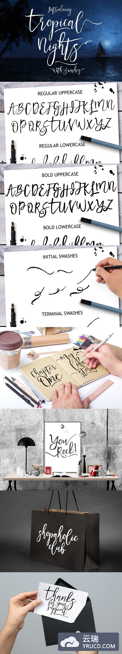 热带之夜脚本字体 Tropical Nights Script Font