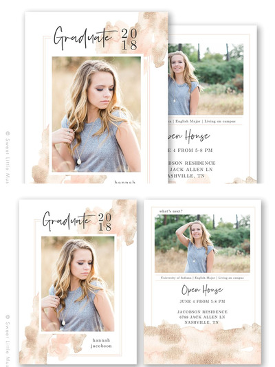 高级毕业公告模板 Senior Graduation Announcement