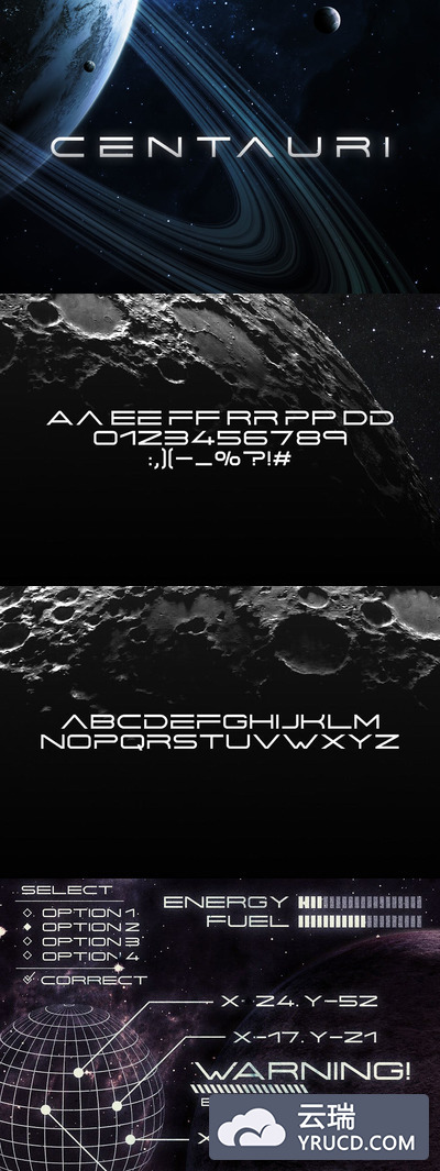 字体 | 宇宙星际科技未来极简主义英文字母文字