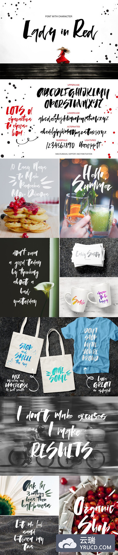 粗犷的脚本字体 Lady in Red - script font