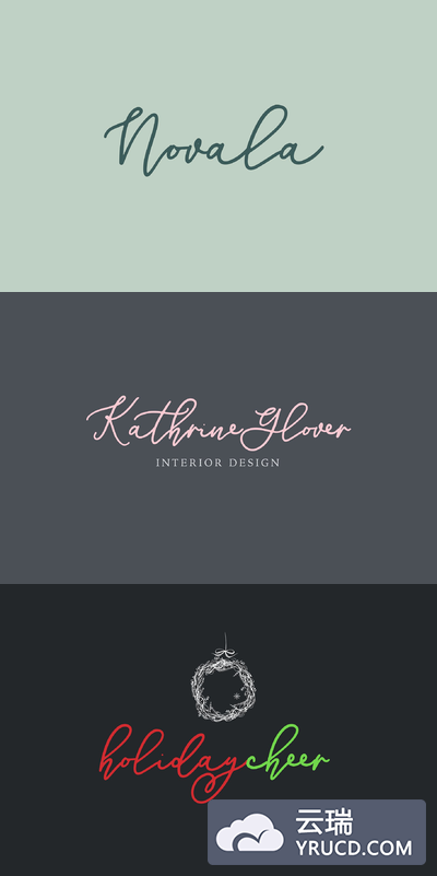 随性的单线字体 Novala