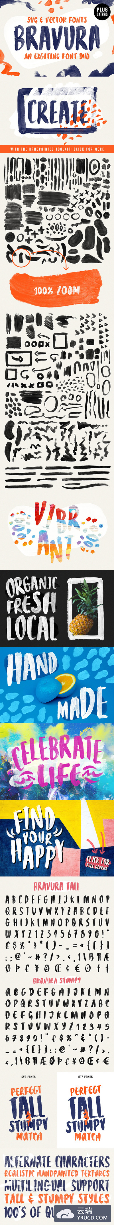 大胆的SVG字体 Bravura SVG Font Duo & Extras!