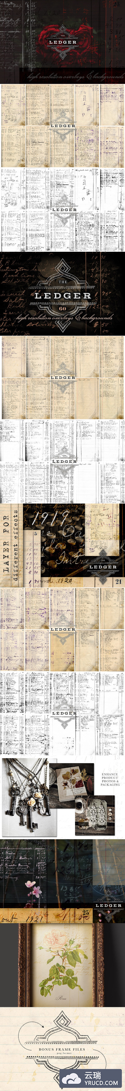 叠层纸张图形 Ledger Hi-Res Overlays & Papers [1.02 GB]