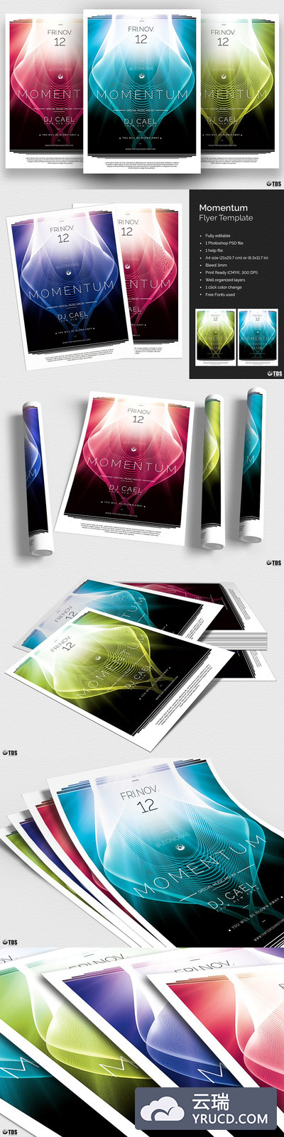 酷炫飞行PSD模板 Momentum Flyer PSD