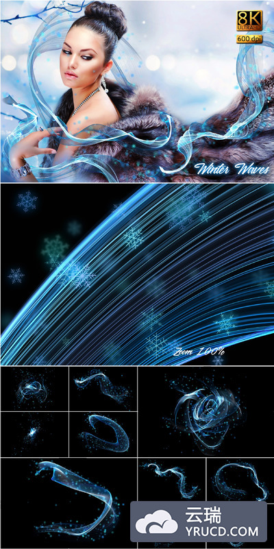 8K波浪叠加 8K Winter Waves Overlays