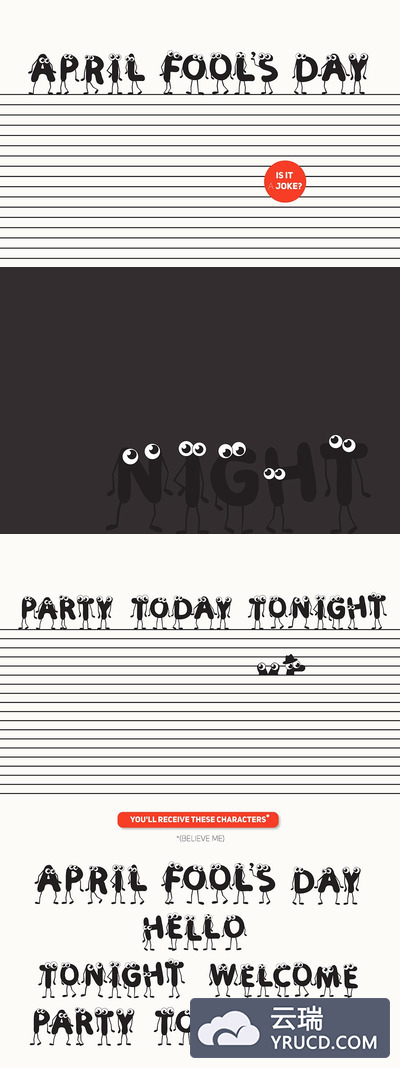 愚人节特性字体 April Fool's Day Characters