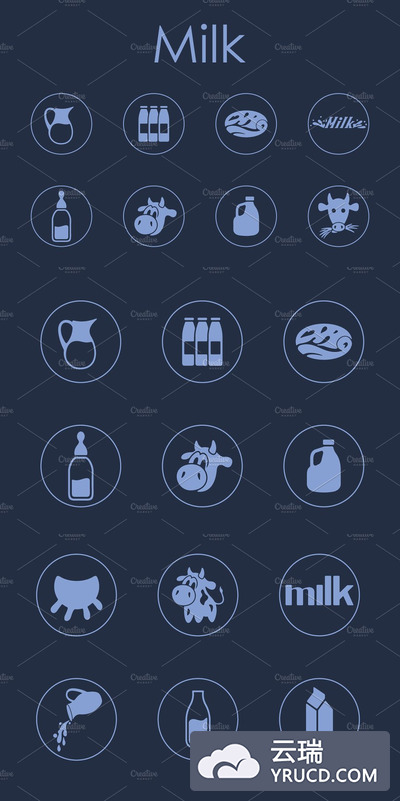 简单的牛奶图标 16 MILK simple icons