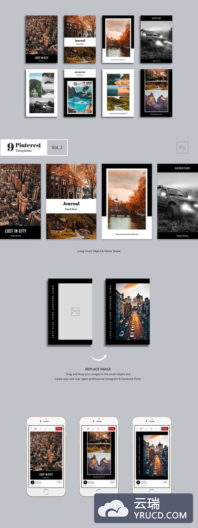 高品质的时尚高端简约多用途Pinterest社交媒体banner海报设计模板-2