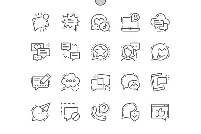 信息线型图标 Messages Line Icons