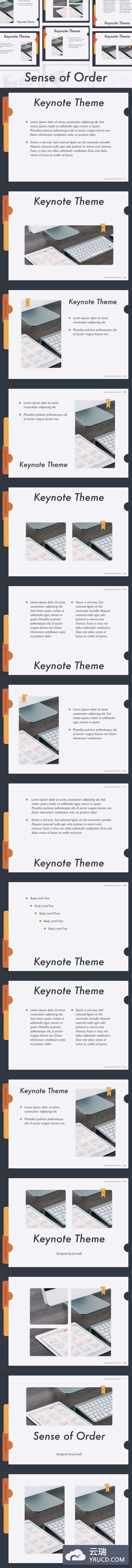 个性简约文件夹设计风格的keynote幻灯片演示模板（key）