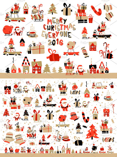 圣诞节剪贴画 Merry Christmas Cliparts