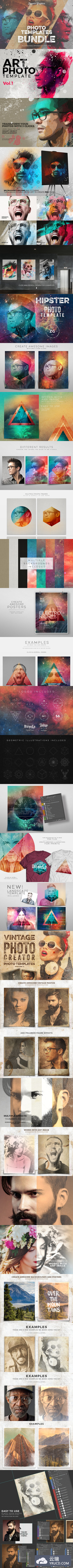 复古潮人艺术模板包 Vintage Hipster Art Templates Bundle