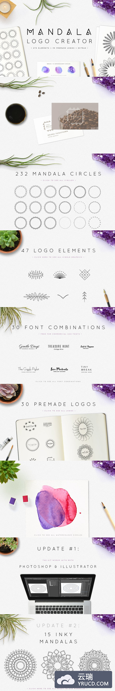 创意曼荼罗logo包 Mandala Logo Creator Kit