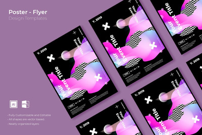 时尚高端简约渐变配色海报宣传单DM设计模板-8