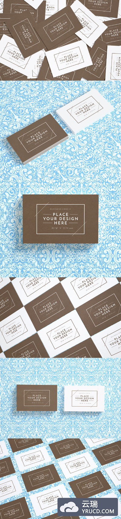 高档的名片样机 Close-up Business Cards Mockup v.4