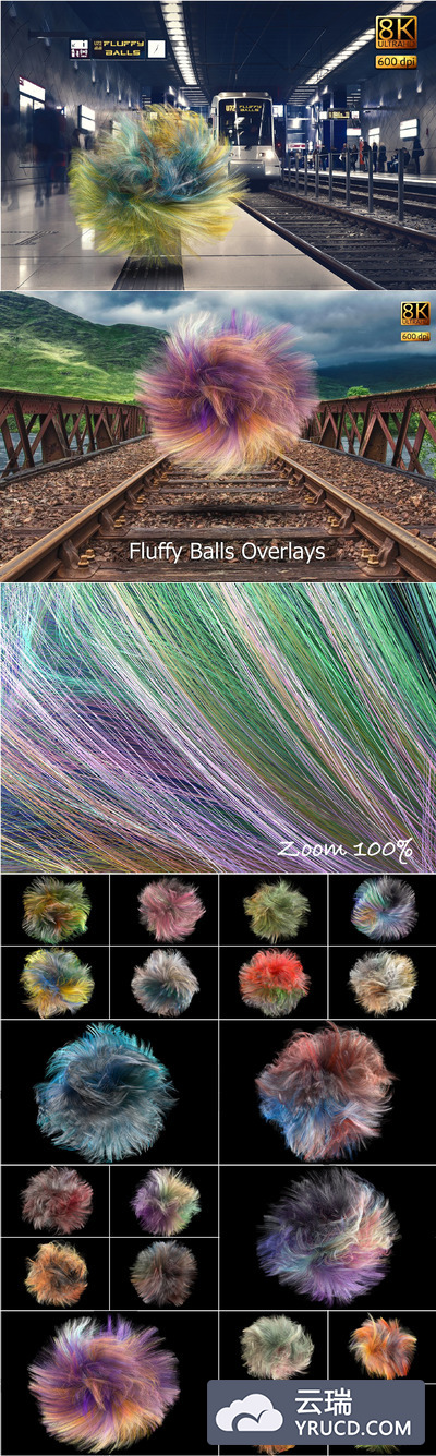彩色抽象绒毛球 Fluffy Balls