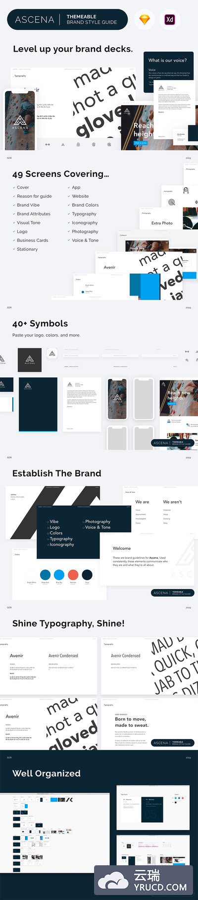 精品：互联网企业产品VI设计(品牌手册)模板下载 [Sketch,XD]