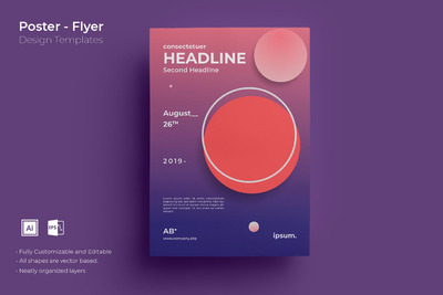 高品质的时尚高端简约抽象新孟菲斯风格海报banner宣传单DM设计模板-2